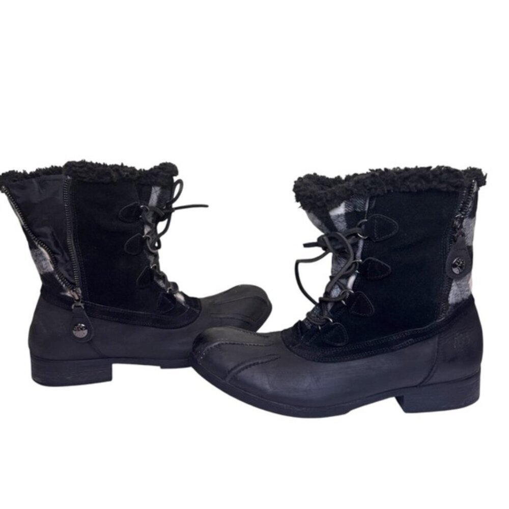 Pajar Waterproof Winter Boots Zipper Lace Up Rubber Soles Faux Fur Warm Snow 9.5